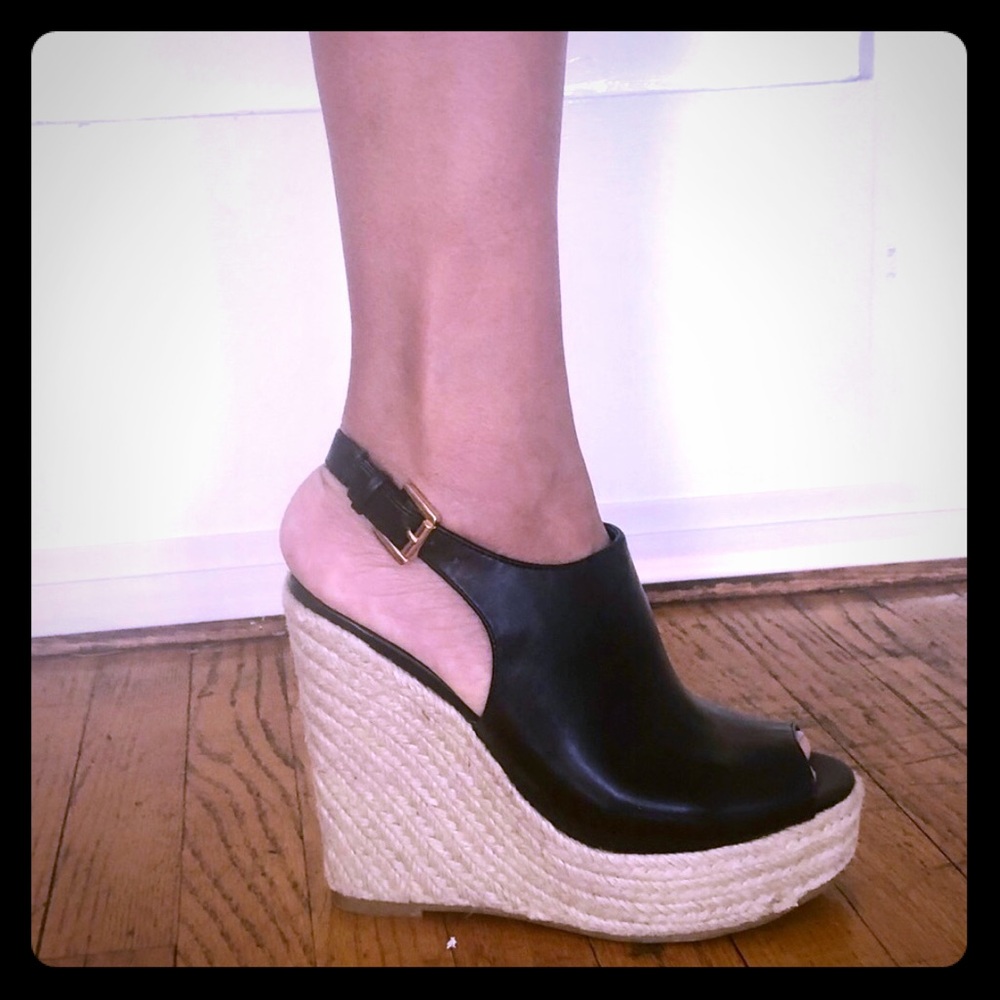 Peep toe wedges